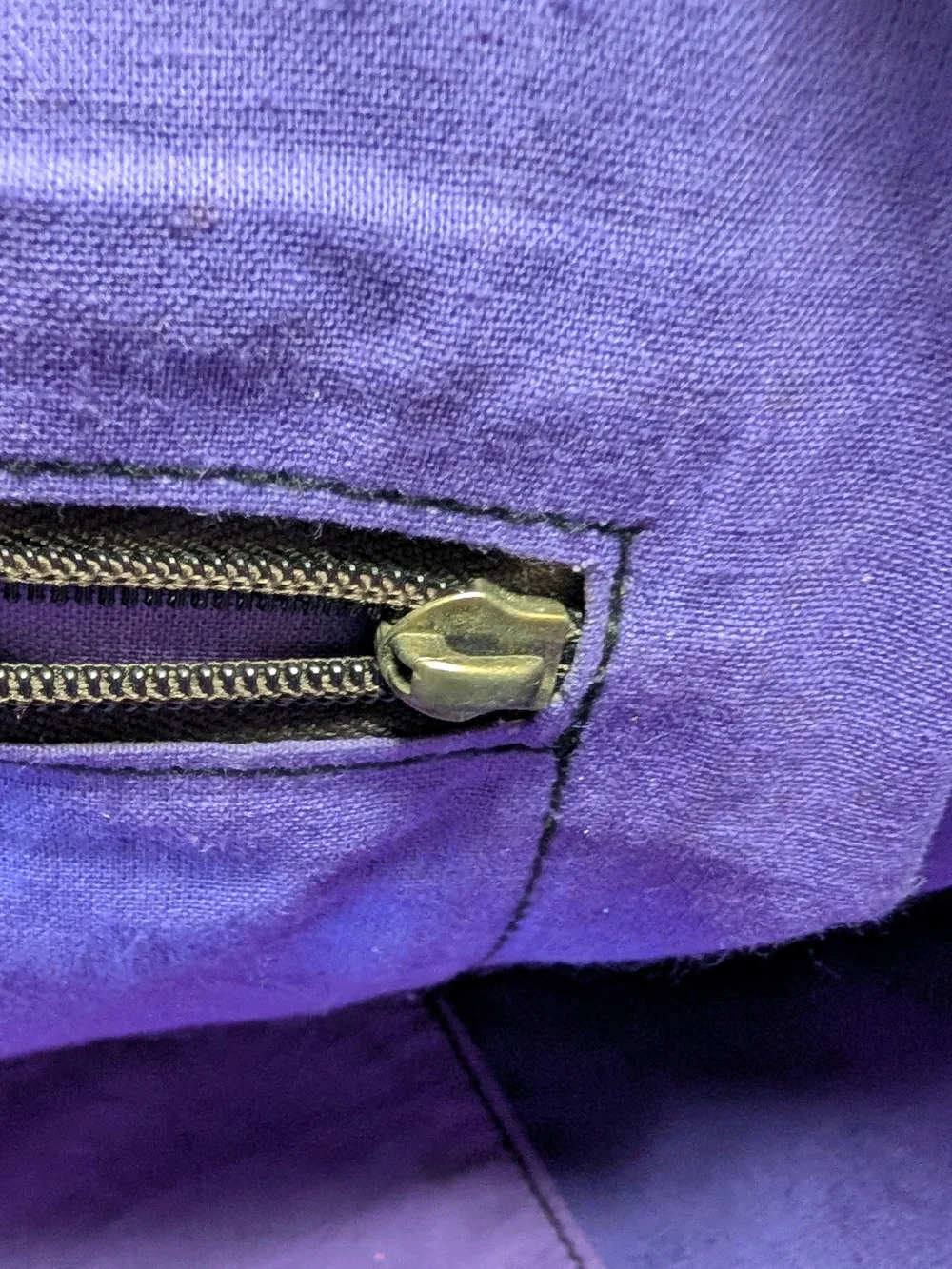 Embroidered Purple Patchwork Tote Bag